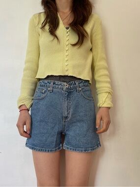 OAK Mid-Rise Light Blue Denim Shorts